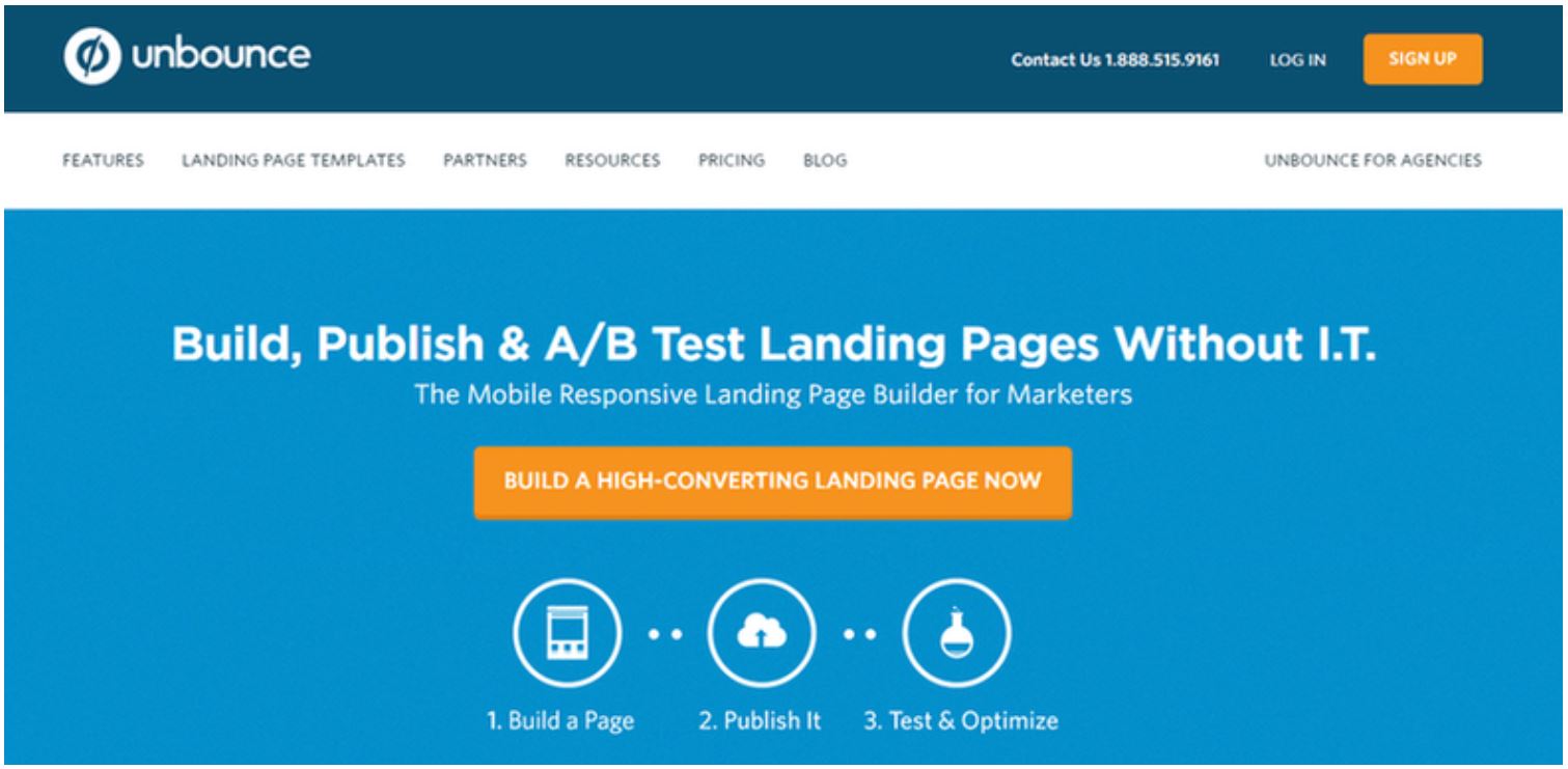 Landing page optimization platform Unbounce